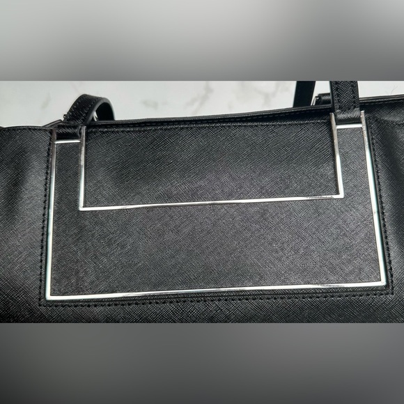CALVIN KLEIN BLACK SILVER LOGO TOTE BAG - Picture 4 of 8